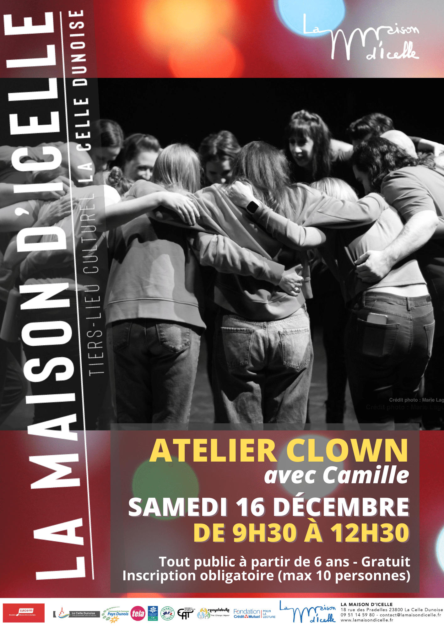 You are currently viewing Atelier clown avec Camille<br>Samedi 16 décembre de 9h30 à 12h30