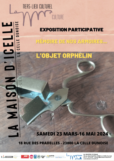 Lire la suite à propos de l’article Sam 23 mars Exposition participative   L’Objet Orphelin<BR> ou la mémoire de nos armoires…